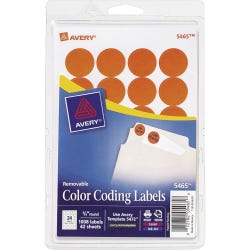 Image for Avery Printable Color Coding Labels, 3/4 Inch Diameter, Orange, Pack of 1008 from School Specialty