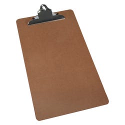 Image for School Smart Legal Clipboard, 9 x 15-1/2 x 1/8 Inches, Hardboard, Brown, Bright Nickel from School Specialty