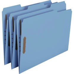 Image for Smead Reinforced Fastener Folder, Letter Size, Blue, Pack of 50 from School Specialty