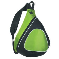 Image for Sling Backpack, Black/Lime Green from School Specialty