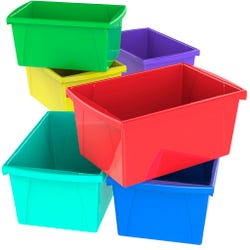 Image for Storex Medium Storage Bin, 5.5 Gallon, Assorted Colors from School Specialty