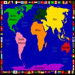 Image for Childcraft Geography World Map Carpet, Rectangle from School Specialty