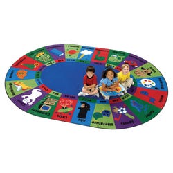 Image for Carpets for Kids Dewey Decimal Fun Rug, 8 Feet 3 Inches x 11 Feet 8 Inches, Oval, Blue from School Specialty