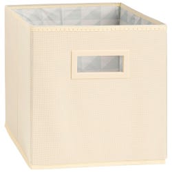 Image for Collapsible Fabric Bin With Handles, 11 Inches, Ivory from School Specialty