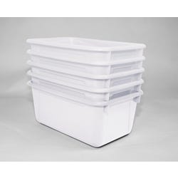 Image for School Smart Storage Tray, 7-7/8 x 12-1/4 x 5-3/8 Inches, White, Pack of 5 from School Specialty