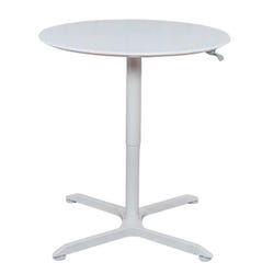 Image for Luxor Round Cafe Table, Pneumatic Height Adjustable, 36 Diameter, 25-42 Inches High, White from School Specialty