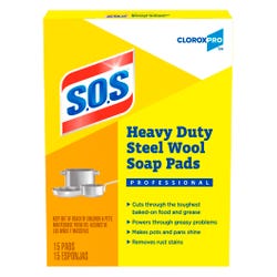 Image for CloroxPro Heavy Duty Soap Pad, 5 L x 4 W in, Steel Wool, Pack of 15 from School Specialty