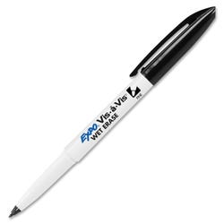 Image for EXPO Vis-A-Vis Dry Quick Wet Erase Marker, Fine Tip, Black, Pack of 12 from School Specialty