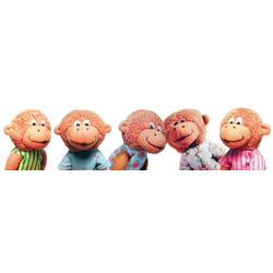 Image for MerryMakers Five Little Monkeys Finger Puppet Playset from School Specialty