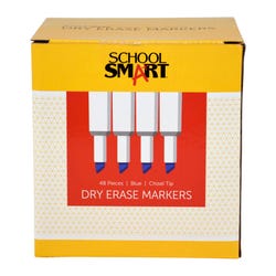 Image for School Smart Dry Erase Markers, Chisel Tip, Low Odor, Blue, Pack of 48 from School Specialty
