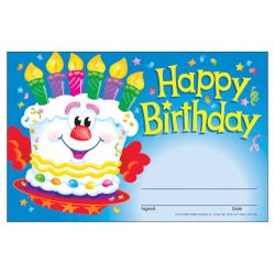 Trend Enterprises Happy Birthday Cake Recognition Award, Item Number 1597412