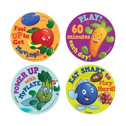 Visualz Active Kids MyPlate Stickers, 4 Designs, Roll of 200 Item Number 1539245