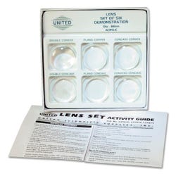 United Scientific Demonstration Lenses, Acrylic, 50 mm Diameter, Set of 6, Item Number 525800