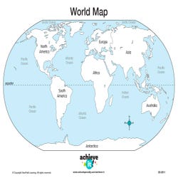 Image for Achieve It! World Map Mats, Set Of 10 from School Specialty