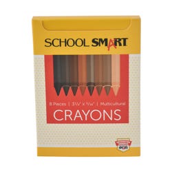 Image for School Smart Crayons, Standard Size, Assorted Multicultural Colors, Set of 8 from School Specialty