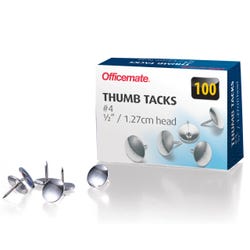 Image for Officemate 1/2 Inch Head Thumb Tacks, Box of 100 from School Specialty