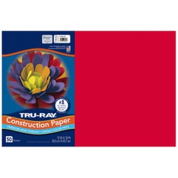 Image for Tru-Ray Sulphite Construction Paper, 12 x 18 Inches, Festive Red, 50 Sheets from School Specialty