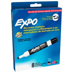 Image for EXPO Low Odor Non-Toxic Dry Erase Marker, Chisel Tip, Assorted Colors, Set of 8 from School Specialty