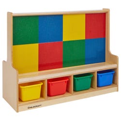 Image for Childcraft Dual-Sided Building-Brick Activity Center with Solid-Color Trays, Standard Grids, 39-1/2 x 14-1/4 x 30 Inches from School Specialty