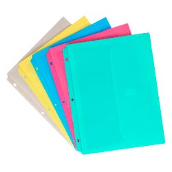 Image for C-Line Side Loading Binder Pocket, 1 Inch Expansion, Assorted Colors, Set of 36 from School Specialty