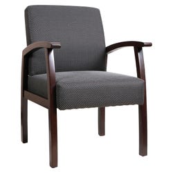 Image for Lorell Deluxe Guest Chair, 24 x 25 x 35-1/2 Inches, Charcoal/Espresso from School Specialty