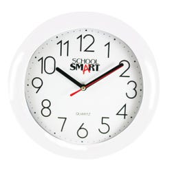 Image for School Smart Wall Clock, 10 Inches, White Dial and White Frame from School Specialty