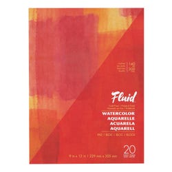Speedball Fluid Cold Press Watercolor Pad, 9 x 12 Inches, 20 Sheets 2132175