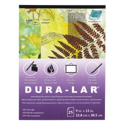 Grafix Dura-Lar Clear Film, 9 x 12 Inches, 0.005 Inch Thickness, 25 Sheets, Item Number 2105215