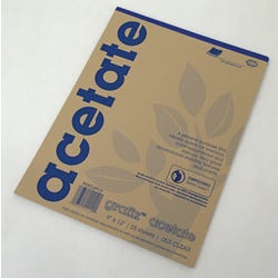 Grafix Acetate Pad, 9 X 12 in, Clear, 25 Sheets/Pad Item Number 1436156