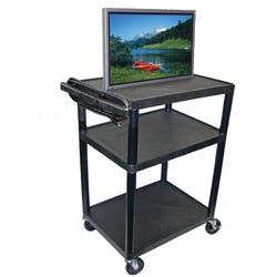 Image for Luxor H Wilson LP AV Table with Electrical Assembly, 32 in W X 24 in D X 40 in H, Black from School Specialty