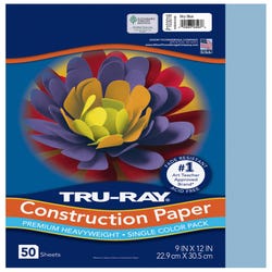 Image for Tru-Ray Sulphite Construction Paper, 9 x 12 Inches, Sky Blue, 50 Sheets from School Specialty