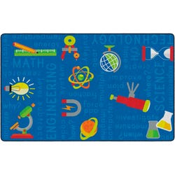 Image for Flagship Carpets STEM Carpet, 6 Feet x 8 Feet 4 Inches, Rectangle, Blue from School Specialty