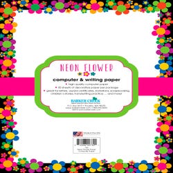 Image for Barker Creek Designer Computer Paper, Neon Flower Power, 8-1/2 x 11 Inches, 50 Sheets from School Specialty