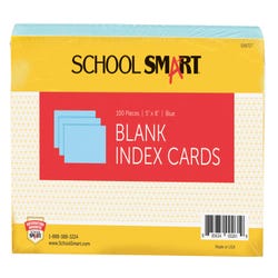 Image for School Smart Unruled Index Cards, 5 x 8 Inches, Blue, Pack of 100 from School Specialty
