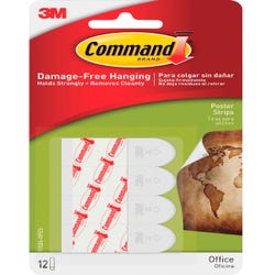 Image for Command Damage-Free Poster Hanging Strip, Small, White, Pack of 12 from School Specialty
