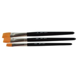Image for Sax Golden Taklon Wash Brushes, Flat Type, Short Handle, Assorted Sizes, Set of 3 from School Specialty