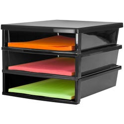 Image for Storex Quick Stack Construction Paper Sorter, 3 Compartments, Black from School Specialty