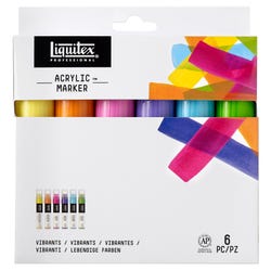 Image for Liquitex Professional Wide Tip Paint Markers, Assorted Vibrant Colors, Set of 6 from School Specialty
