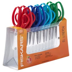 Image for Fiskars Pointed Tip Kids Scissors, 5 Inches, Assorted Colors, Pack of 12 from School Specialty