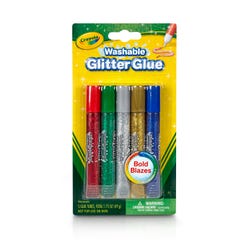 Image for Crayola Washable Glitter Glue, Bold Blazes, Assorted Colors, Set of 5 from School Specialty