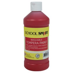 School Smart Washable Tempera Paint, Red, 1 Pint Bottle Item Number 2002735