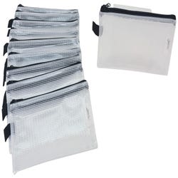 Image for Sax Mesh Tool Case Pouches, 5 x 9 inches, Clear with Black Trim, Pack of 10 from School Specialty