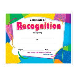 Image for Trend Enterprises Certificate of Recognition, Colorful Classics, Pack of 30 from School Specialty
