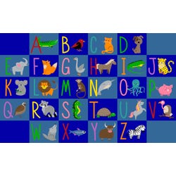 Image for Childcraft Alphabet Animals Carpet, 10 Feet 6 Inches x 13 Feet 2 Inches, Rectangle from School Specialty