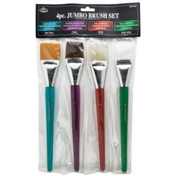 Royal & Langnickel Jumbo Assorted Trim Paint Brush Set, Assorted Color, Set of 4 Item Number 410850