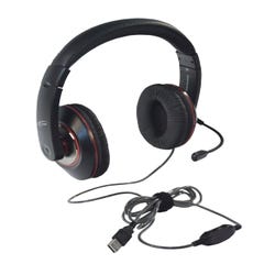 Image for Califone 2021 Deluxe Stereo Headset with Ambidextrous Gooseneck Microphone, USB Plug from School Specialty