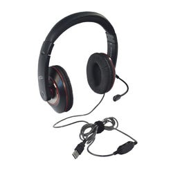 Image for Califone 2021 Deluxe Stereo Headset with Ambidextrous Gooseneck Microphone, USB Plug from School Specialty