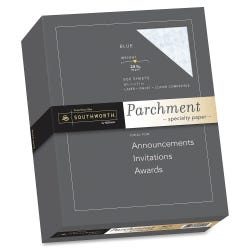 Image for Southworth Fine Parchment Acid-Free Lignin-Free Specialty Paper, 8-1/2 x 11 Inches, 24 lb, Blue, 500 Sheets from School Specialty