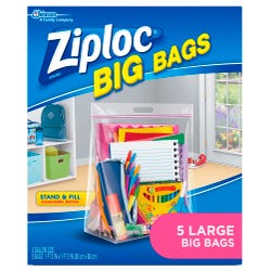Image for Ziploc Big Bag, Large, Clear, Pack of 20 from School Specialty