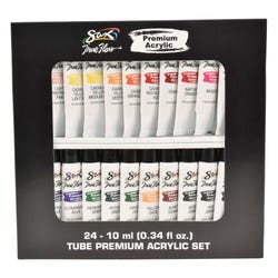 Sax Premium Acrylic Paint, Assorted Colors, 0.34 Ounce Tubes, Set of 24 Item Number 2021163